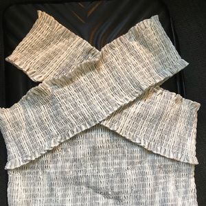 Urban Outfitters Smocked Cross-Neck Top NWT